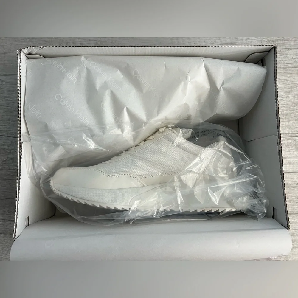 Calvin Klein Women's Pippy Lace-Up Platform Casual Sneakers Size 10 Ivory - Picture 10 of 12